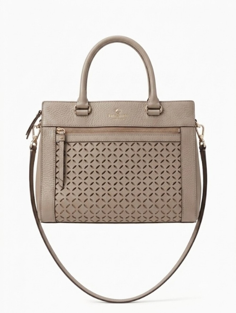 kate spade Taupe Perforated Leather Satchel
